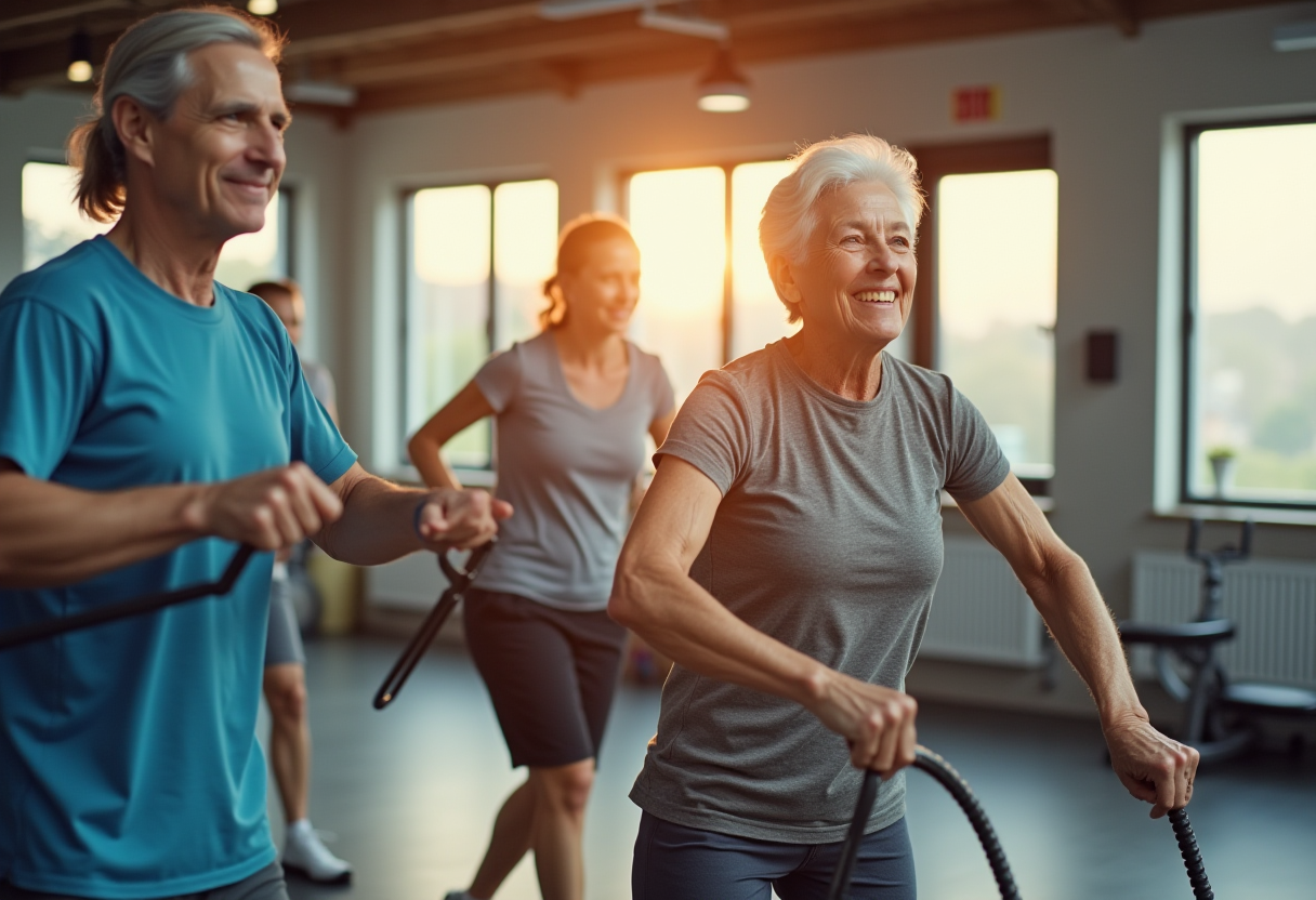 Екип от фитнес инструктори с опит в работа с възрастни